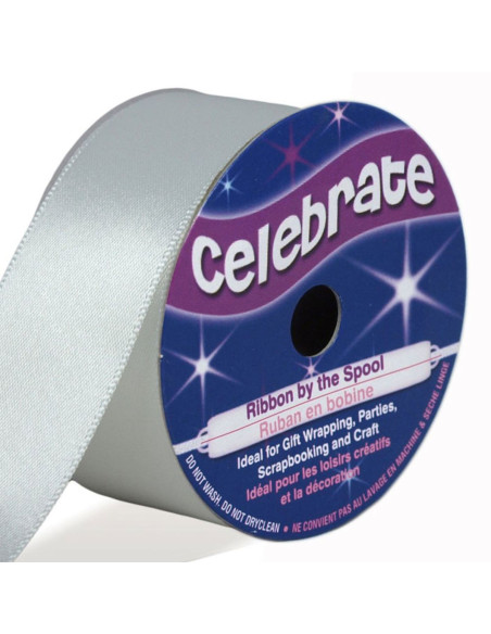 Wit satijnen lint Celebrate - 25 mm x 4 meter