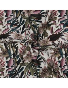 Katoenen canvasdoek - Vintage bloemen