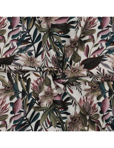Katoenen canvasdoek - Vintage bloemen