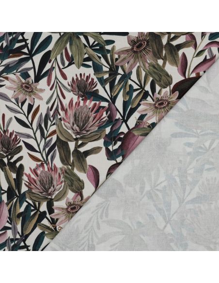 Katoenen canvasdoek - Vintage bloemen