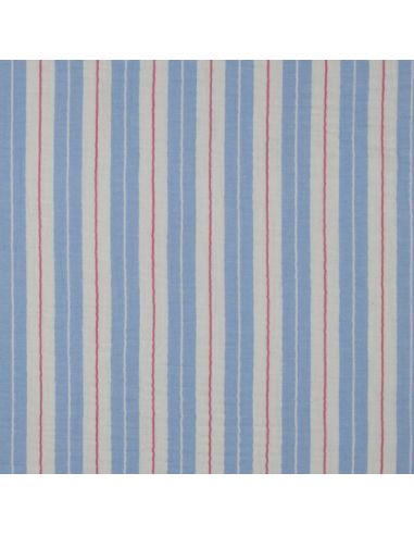 Dubbel gaas stof met strepen - Blauw
