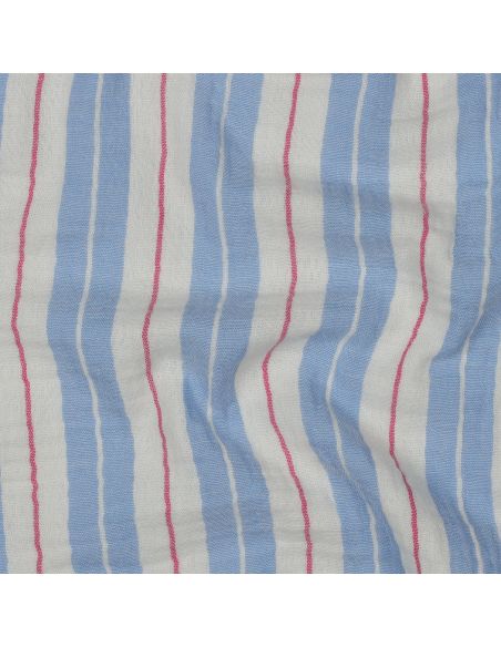 Dubbel gaas stof met strepen - Blauw