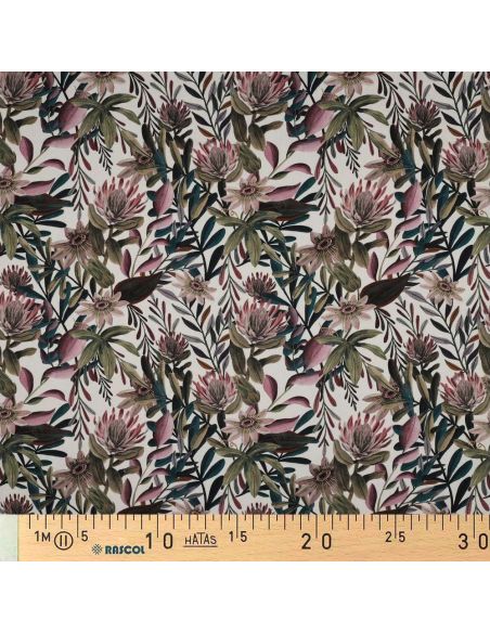 Katoenen canvasdoek - Vintage bloemen