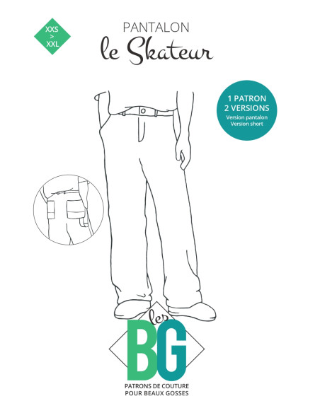 Patroon voor herenbroek De Skateur - Les BG