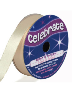 Satijnen lint Celebrate crème - 13 mm x 6 meter