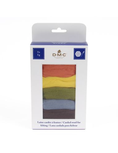 Set van 5 gekaarde wol voor vilten DMC - Herfst