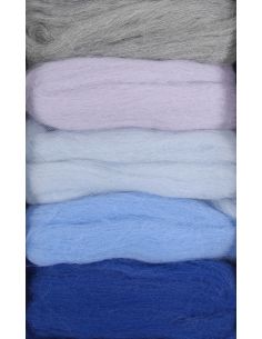 Set van 5 gekaarde viltwol DMC - Glacier 2