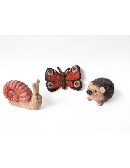 Set van 5 gekaarde wol voor vilten DMC - Seashell
