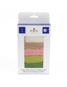Set van 5 gekaarde wol voor vilten DMC - Lente