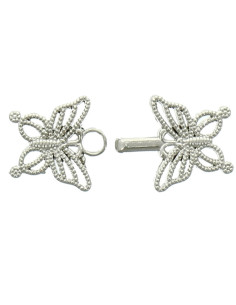 Chique vlinderdas Brandebourg - Zilver 2