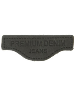 Premium denim leren label om op te naaien - Zwart