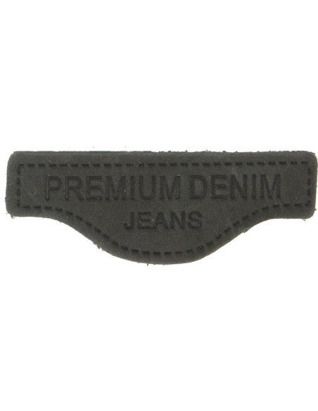 Premium denim leren label om op te naaien - Zwart