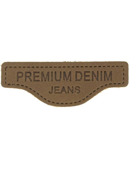 Premium leren label om op denim te naaien - Bruin