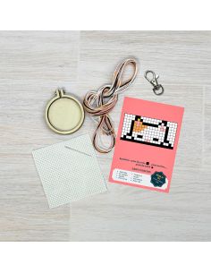 Mini borduurpakket kruissteek - we zijn gek op elkaar 2