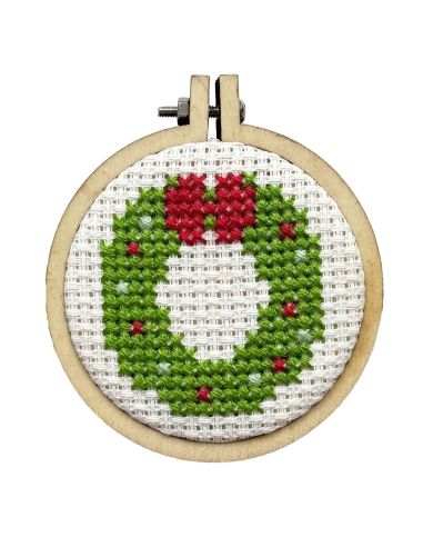 Mini borduurpakket kruissteek - Vrolijk Kerstfeest!