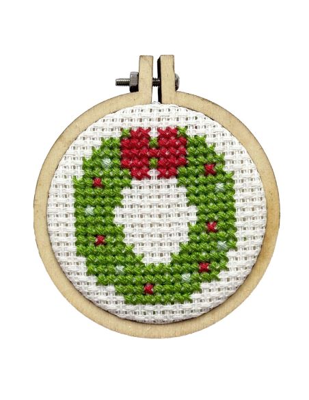 Mini borduurpakket kruissteek - Vrolijk Kerstfeest!