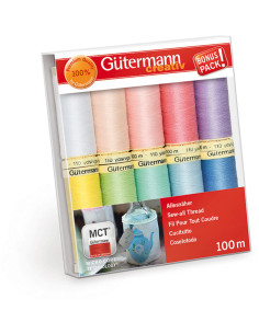 Set van 10 Gütermann polyester naaigaren - Pastel