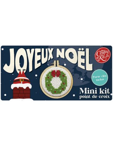 Mini borduurpakket kruissteek - Vrolijk Kerstfeest!