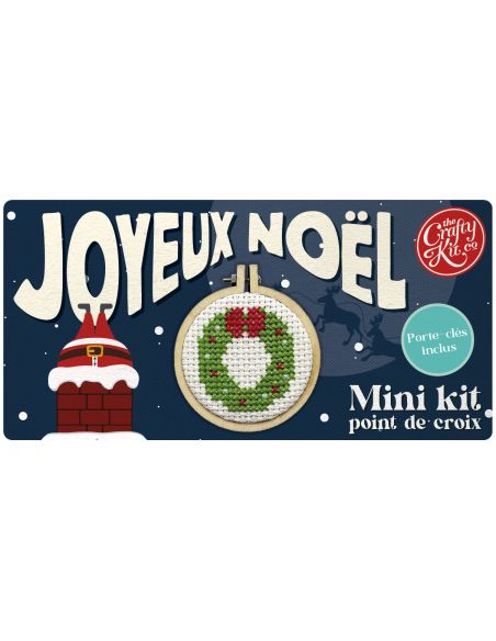 Mini borduurpakket kruissteek - Vrolijk Kerstfeest!
