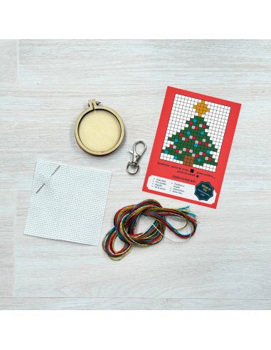 Mini borduurpakket kruissteek - Mijn mooie kerstboom