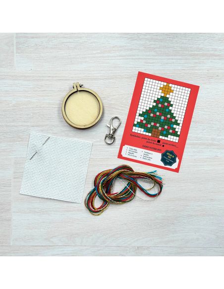 Mini borduurpakket kruissteek - Mijn mooie kerstboom