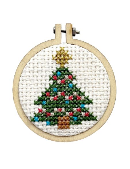 Mini borduurpakket kruissteek - Mijn mooie kerstboom