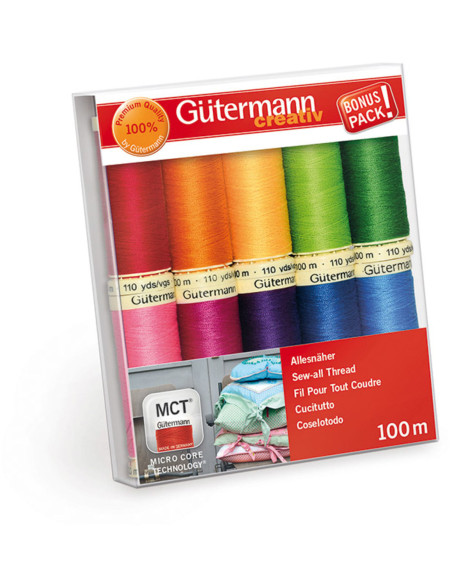 Set van 10 Gütermann polyester naaigaren - Fel