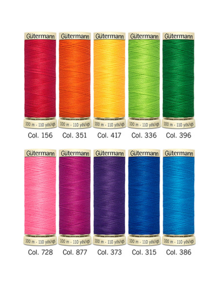 Set van 10 Gütermann polyester naaigaren - Fel