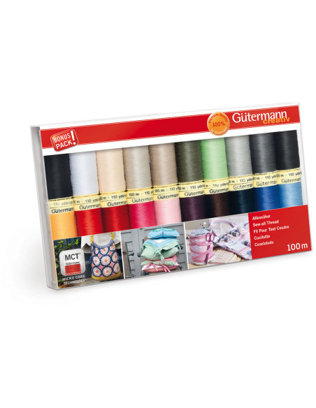 Set van 20 Gütermann polyester naaigaren