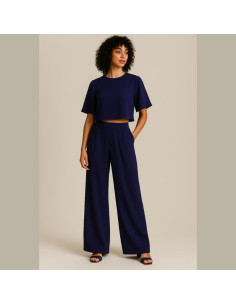 Crêpe Georgette-stof - Marineblauw 2