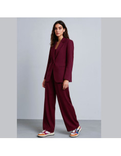Zware viscose twill stof - Bordeaux 2