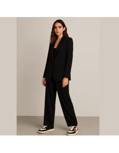 Zware viscose twill stof - Zwart 2