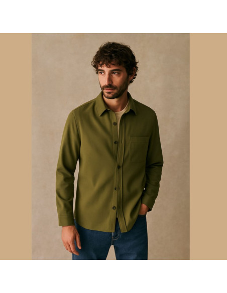 Tissu twill de viscose lourd - Olive