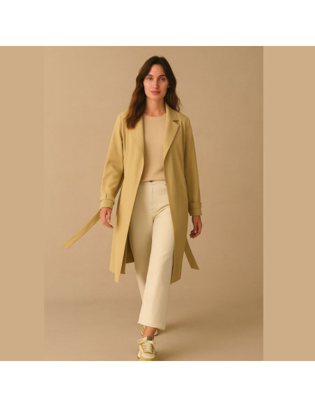 Tissu twill de viscose lourd - Beige