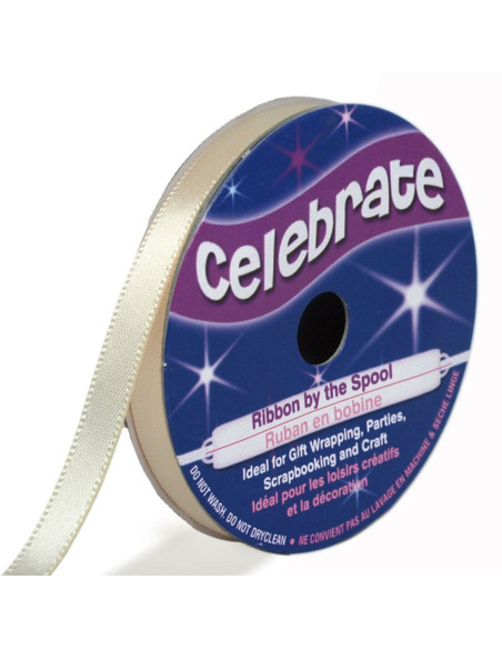 Celebrate satijnlint crème - 6 mm x 6 meter