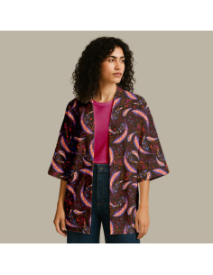 Viscose stof - Nini paars en blauw 2