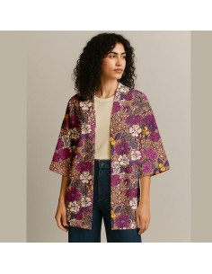 Viscose stof - Sonjamarron en roze 2