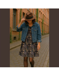 Viscose stof - Karoo bruin en zwart 2