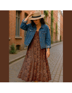 Viscose stof - Zomalia bruin 2
