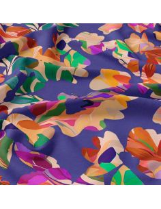 Viscose stof - Macha bosbes en roze