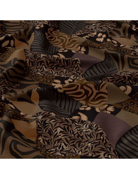 Viscose stof - Karoo bruin en zwart