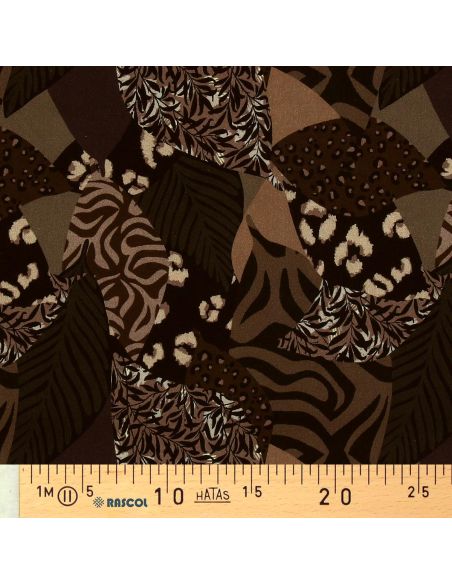 Viscose stof - Karoo bruin en zwart