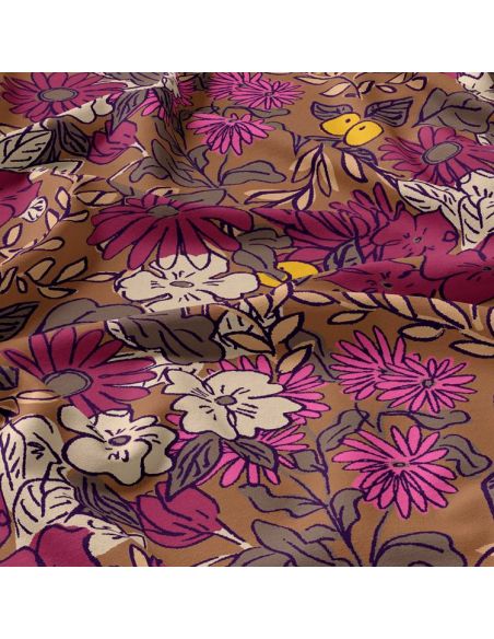 Viscose stof - Sonjamarron en roze