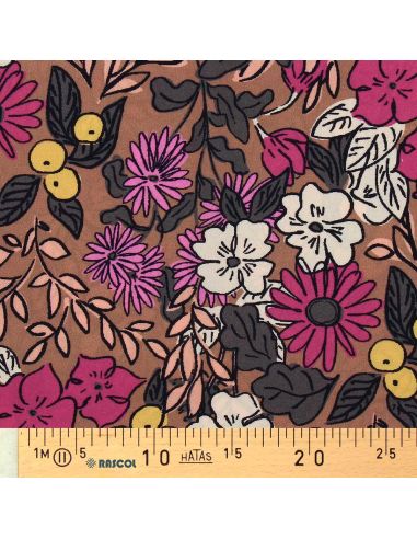 Viscose stof - Sonjamarron en roze