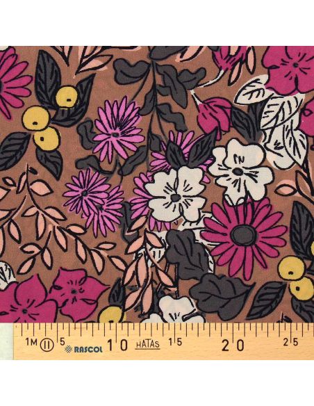 Viscose stof - Sonjamarron en roze