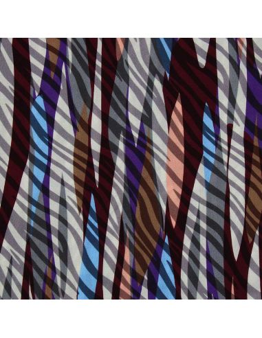 Viscose stof - Evie grijs en paars