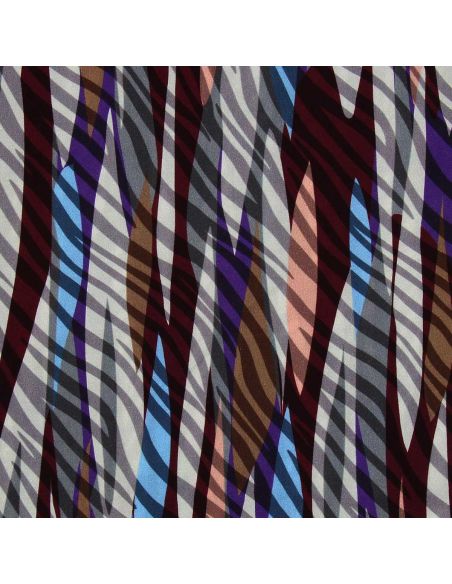 Viscose stof - Evie grijs en paars