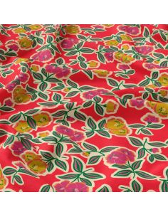 Viscose stof - Fanou rood en roze