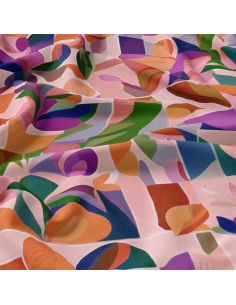 Viscose stof - Nawel roze en paars