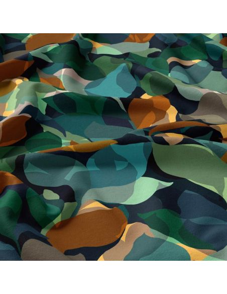 Viscose stof - Anthéa zwart en groen